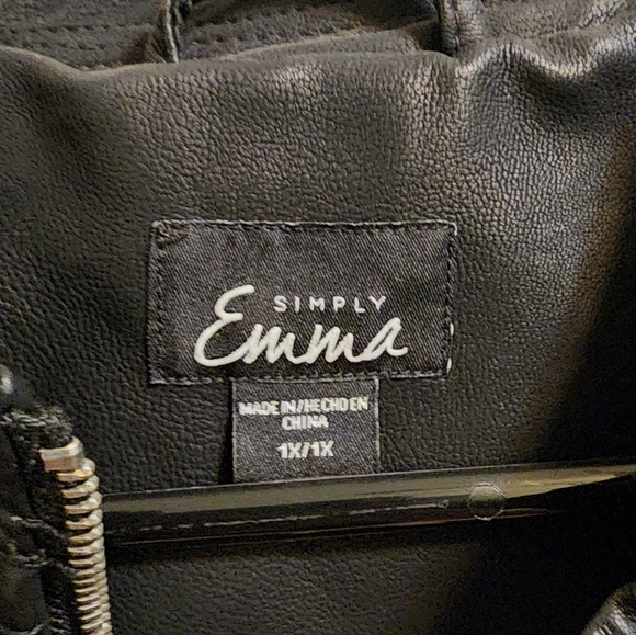 NWOT Simply Emma Faux Leather Biker Jacket - Picture 6 of 6